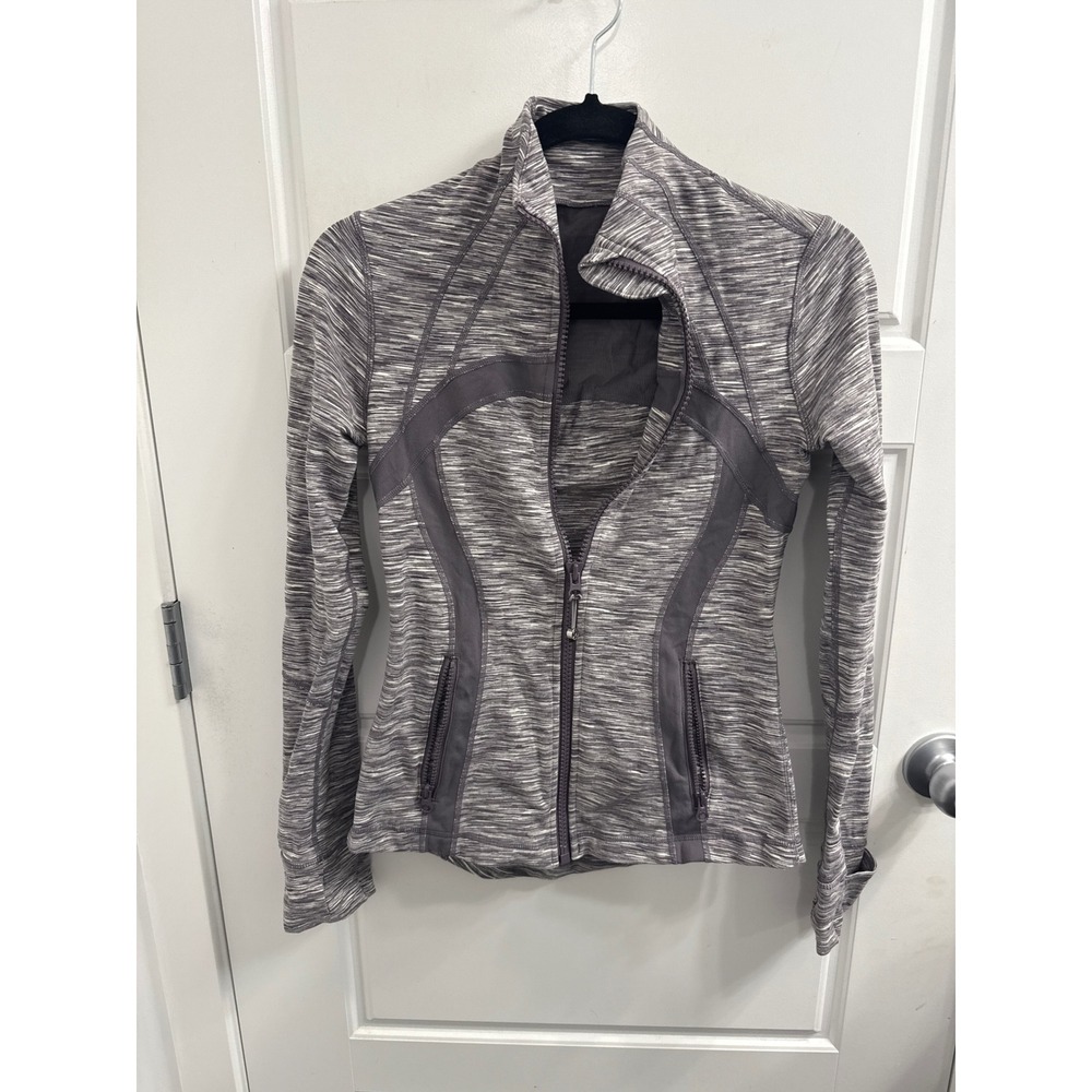 Lululemon‎ Define Jacket Gray Space Dye Full Zip Athletic Yoga Jacket Womens 6